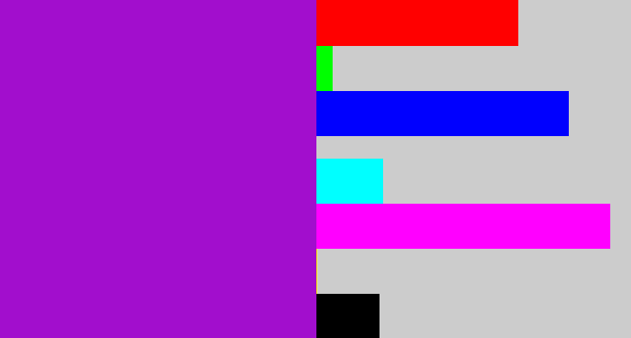 Hex color #a20ecd - vibrant purple