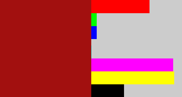 Hex color #a2100f - darkish red