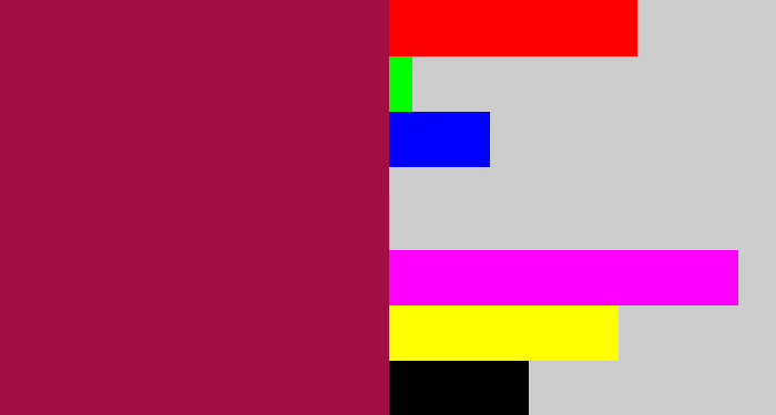 Hex color #a21043 - berry