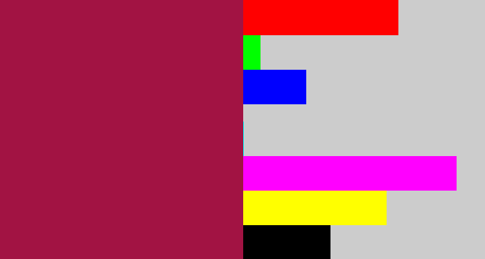 Hex color #a21343 - berry