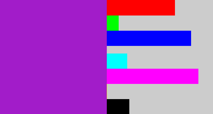 Hex color #a21cc9 - barney
