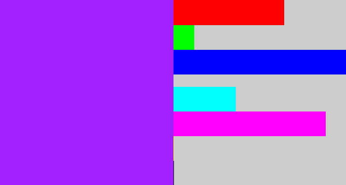 Hex color #a21fff - electric purple