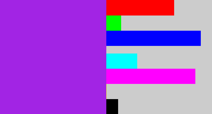 Hex color #a224e4 - violet
