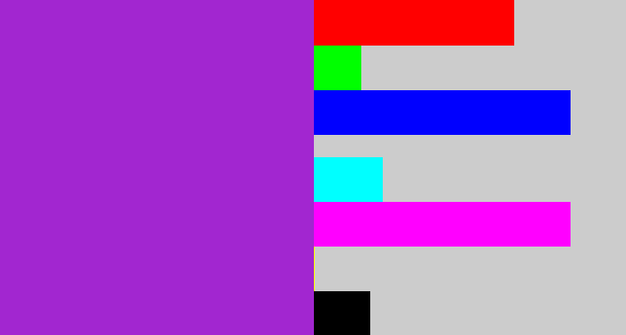 Hex color #a226d0 - barney