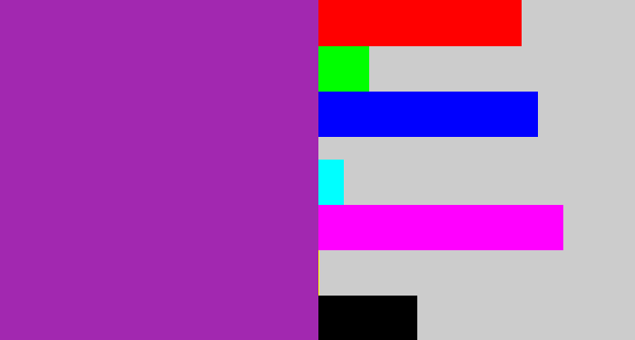 Hex color #a228b0 - barney