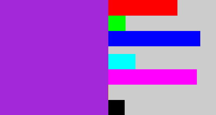 Hex color #a228d9 - violet