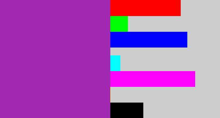 Hex color #a229b2 - barney