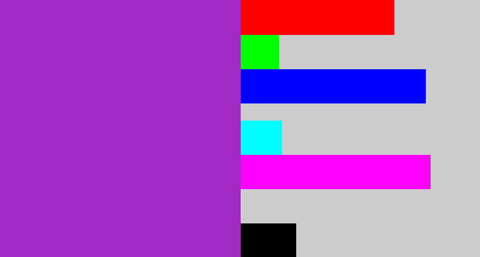 Hex color #a229c4 - barney