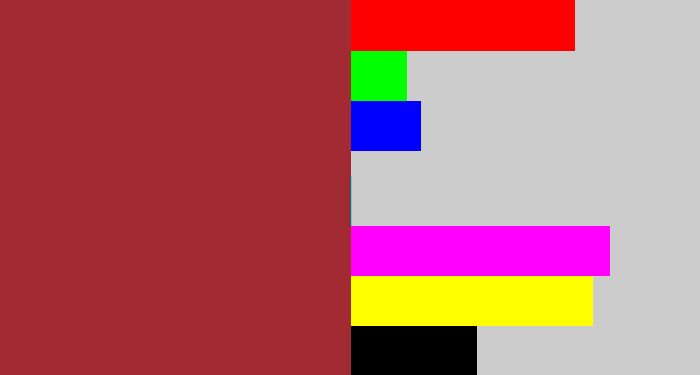 Hex color #a22a33 - brick