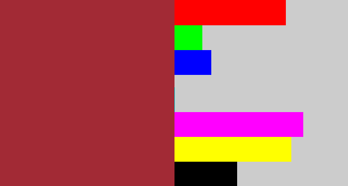 Hex color #a22a35 - brick