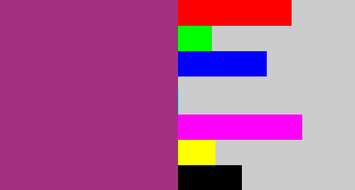 Hex color #a23180 - warm purple