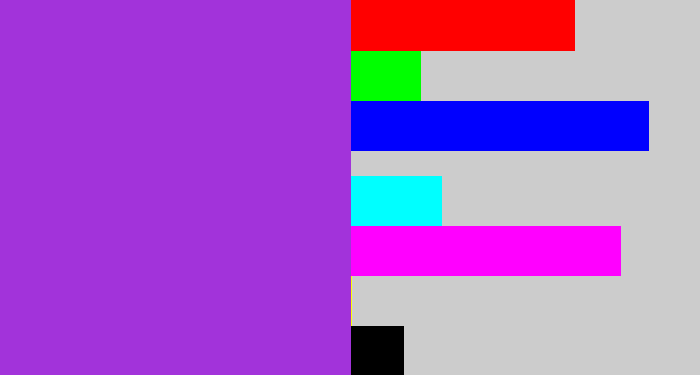 Hex color #a233da - lightish purple