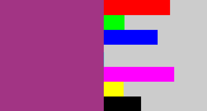 Hex color #a23484 - warm purple