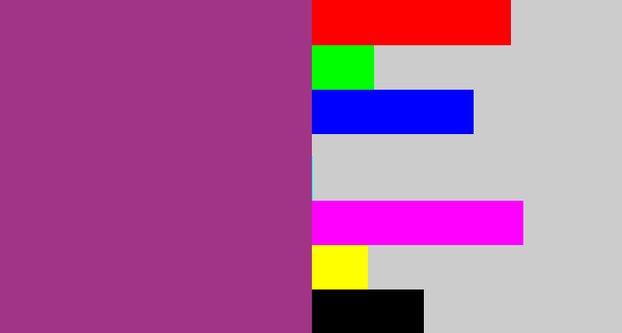 Hex color #a23485 - warm purple