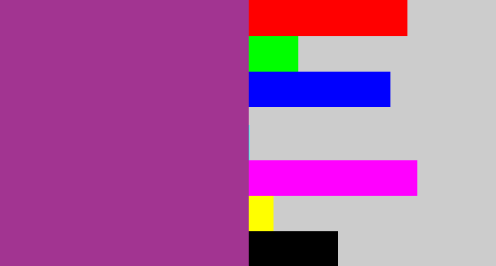 Hex color #a23491 - warm purple