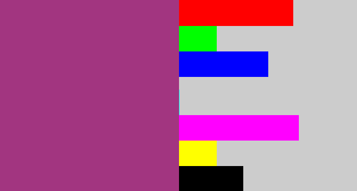 Hex color #a23580 - warm purple