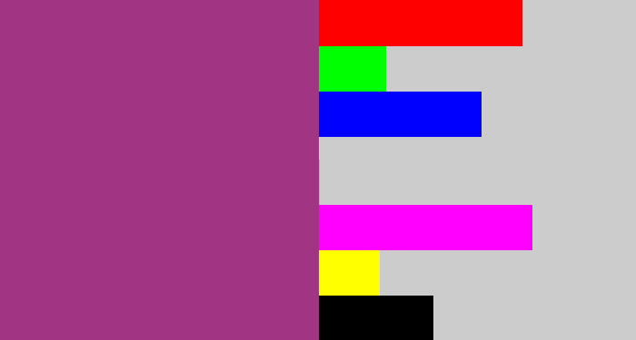 Hex color #a23583 - warm purple