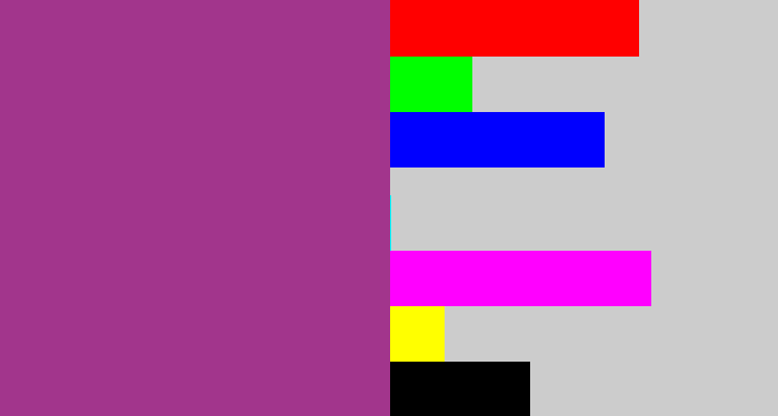 Hex color #a2358c - warm purple