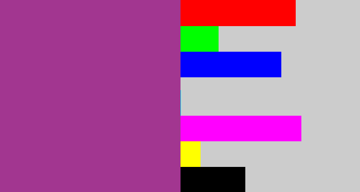 Hex color #a23690 - warm purple