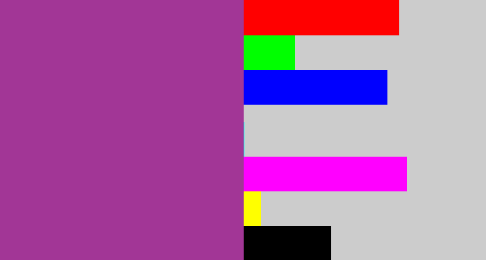 Hex color #a23696 - ugly purple