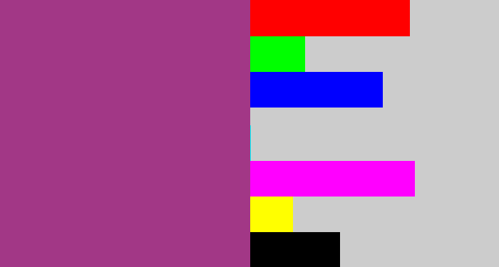 Hex color #a23786 - warm purple
