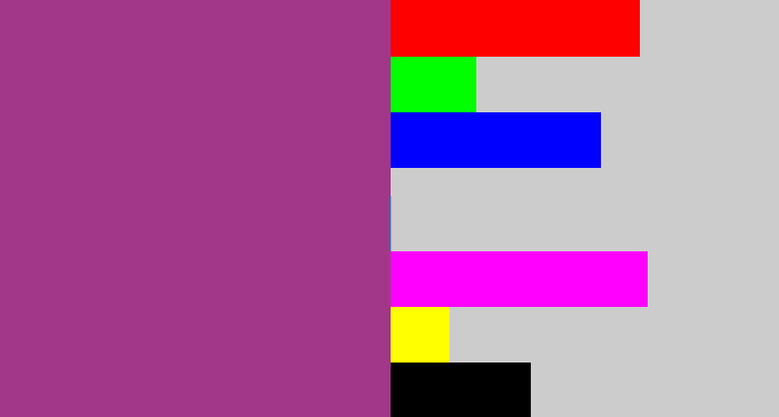Hex color #a2378a - warm purple