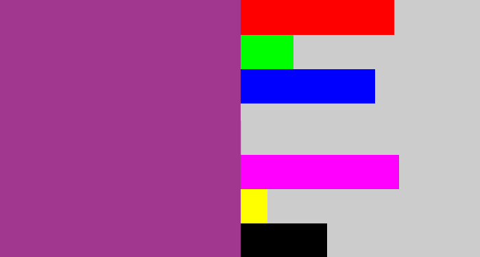 Hex color #a23790 - warm purple