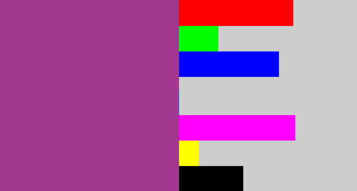 Hex color #a23890 - warm purple