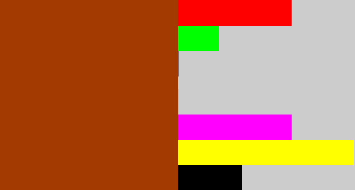 Hex color #a23a01 - russet