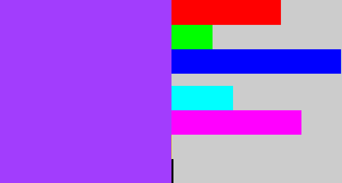 Hex color #a23dfd - electric purple