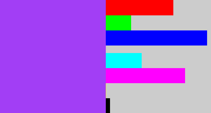 Hex color #a23ef5 - lightish purple