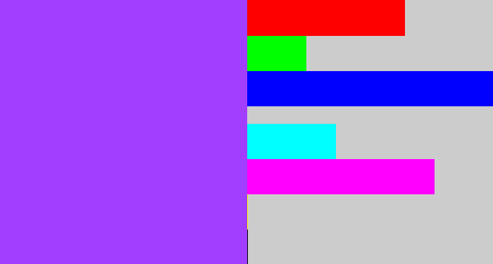 Hex color #a23eff - electric purple