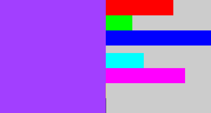 Hex color #a23fff - electric purple