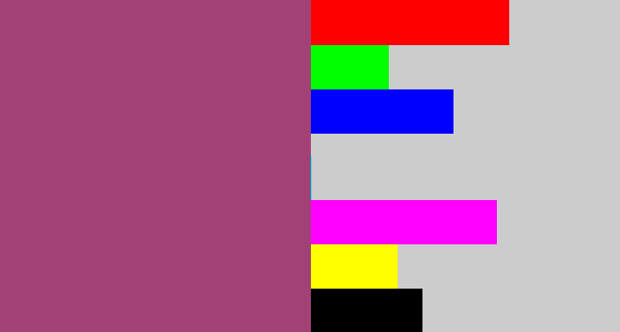 Hex color #a24175 - light plum