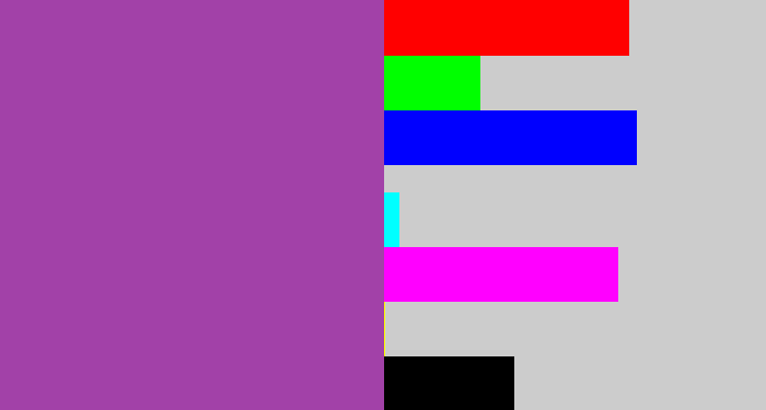 Hex color #a241a8 - medium purple