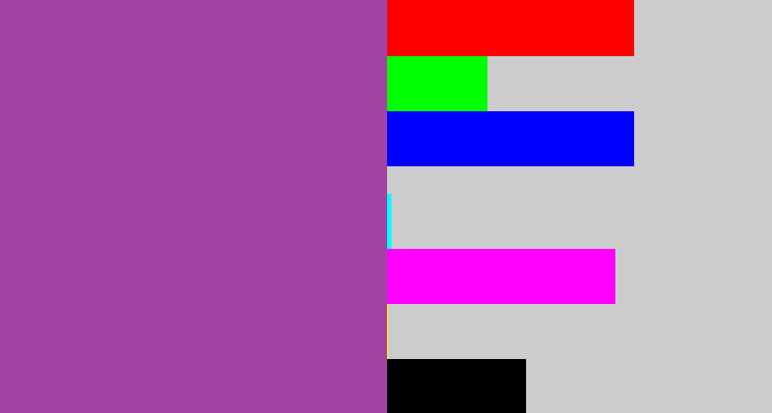 Hex color #a243a4 - medium purple