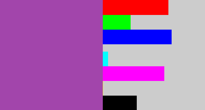 Hex color #a245ab - medium purple