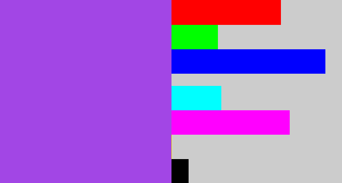 Hex color #a246e5 - lightish purple