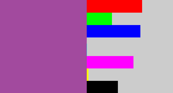 Hex color #a24a9e - ugly purple