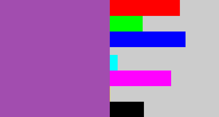 Hex color #a24daf - medium purple