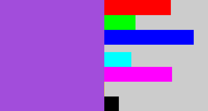 Hex color #a24ddb - lightish purple