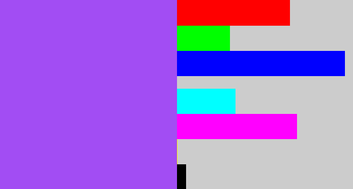 Hex color #a24df3 - lighter purple