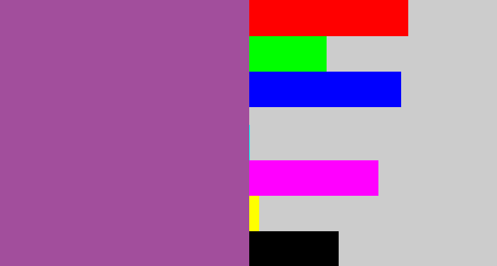 Hex color #a24e9c - ugly purple