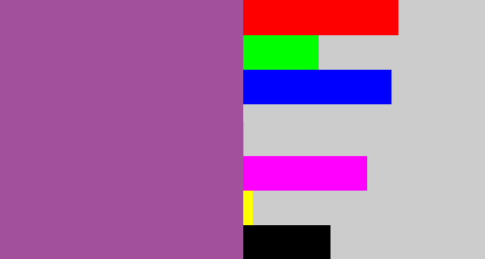 Hex color #a24f9c - ugly purple