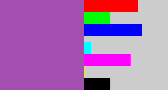 Hex color #a24fb0 - medium purple