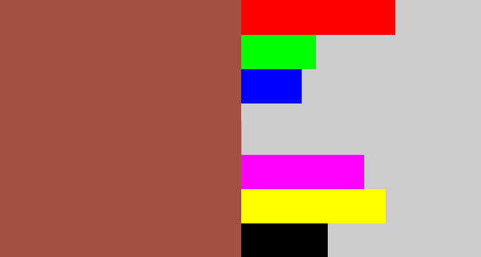 Hex color #a25041 - earth