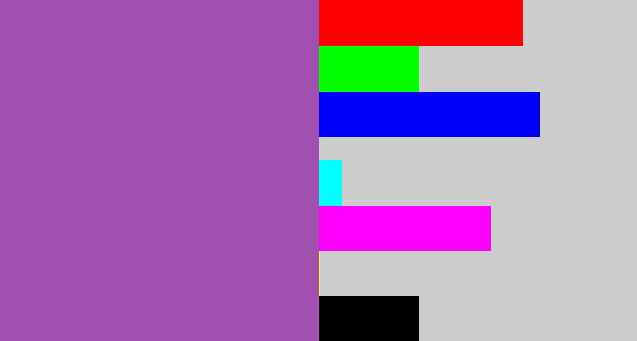 Hex color #a250af - medium purple