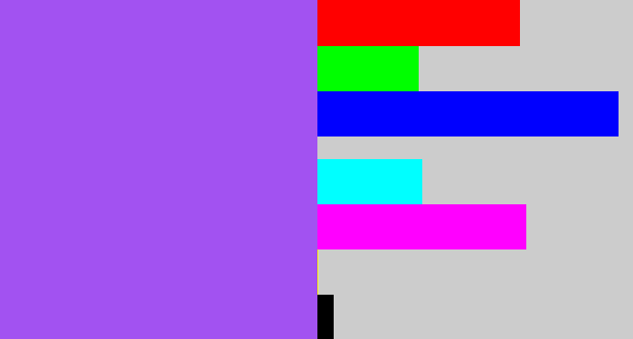 Hex color #a252f1 - lighter purple