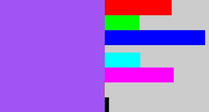 Hex color #a253f4 - lighter purple