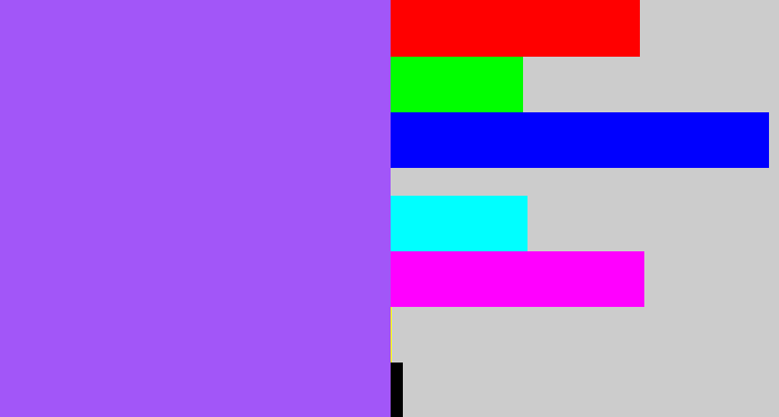 Hex color #a256f8 - lighter purple